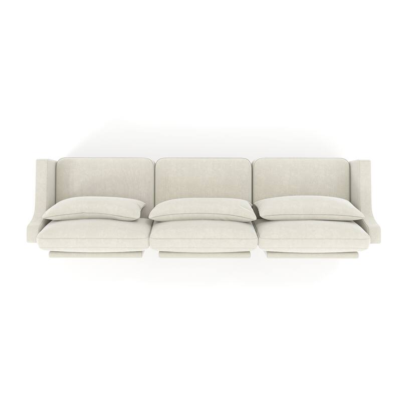 Modern Chenille Sectional Sofa with Lumbar Pillows for Living Rooms,Easy install