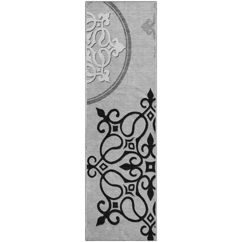 Premium Washable Super Soft Transitional Scroll Mayfield Rug