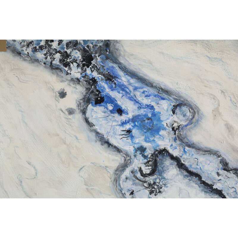 Blue Aetheris Abstract Hand Painted Oil Canvas Wall Art 47"x31"