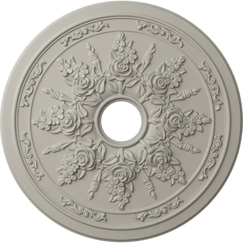23 5/8"OD x 4"ID x 1 1/2"P Rose and Ribbon Ceiling Medallion