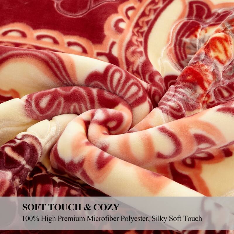 Korean-style 2-ply Printed Pattern Plush Mink Fleece Blanket