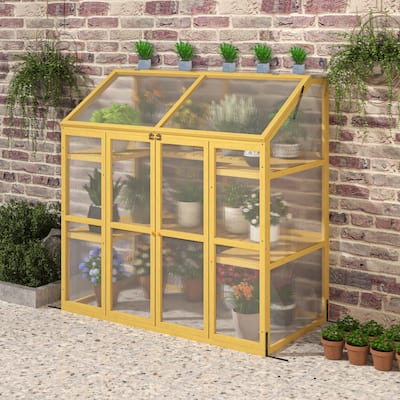 Wooden Greenhouse Polycarbonate Garden Shed for Plants,Wooden Cold Frame Greenhouse