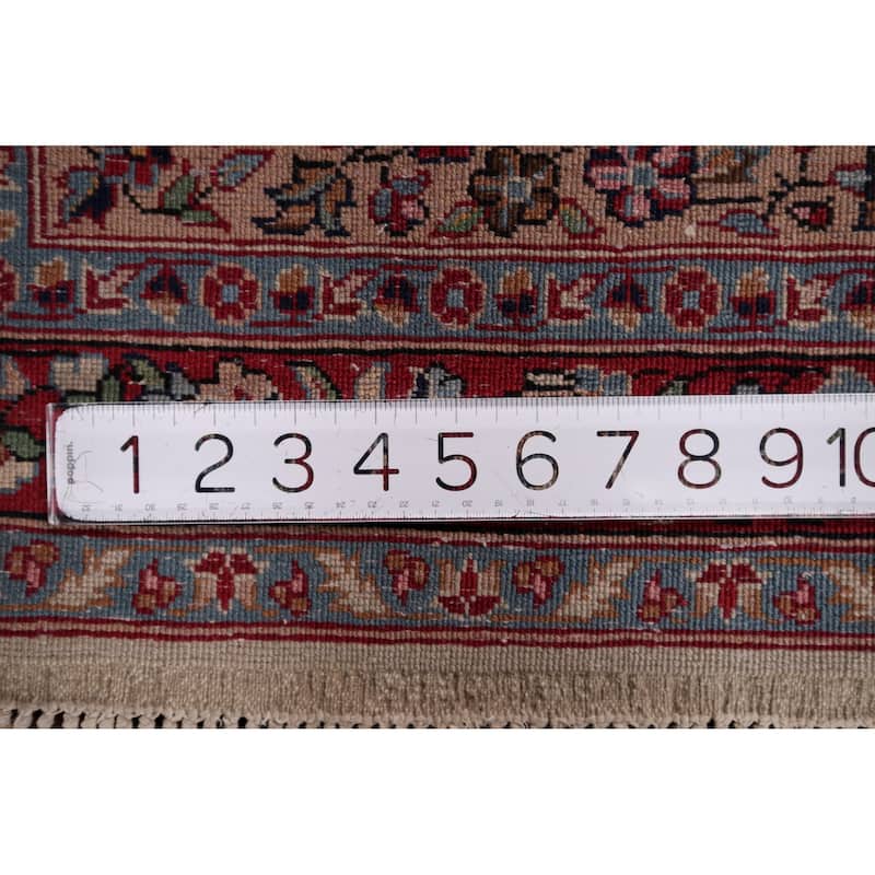 Vegetable Dye Agra Indian Antique Area Rug Hand-Knotted Wool Carpet - 9'1" x 12'2"