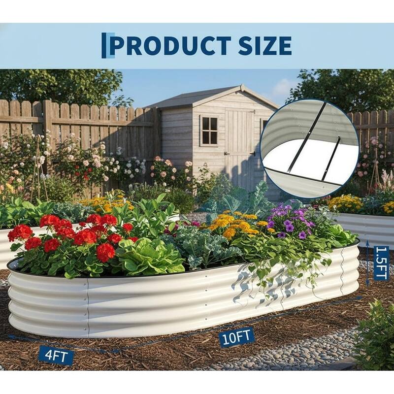 Galvanized Raised Garden Bed Outdoor, Rust-Resistant