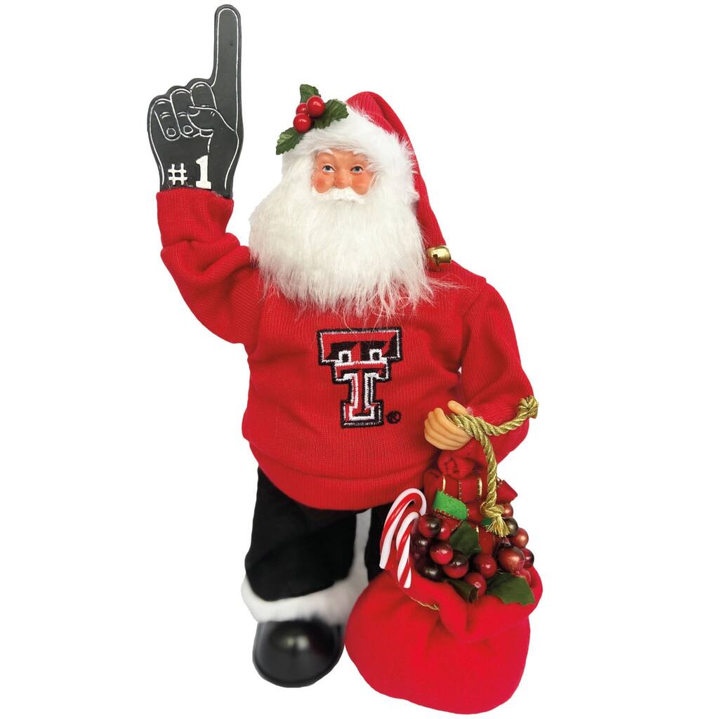 NCAA 12" Texas Tech Animated/Musical Santa