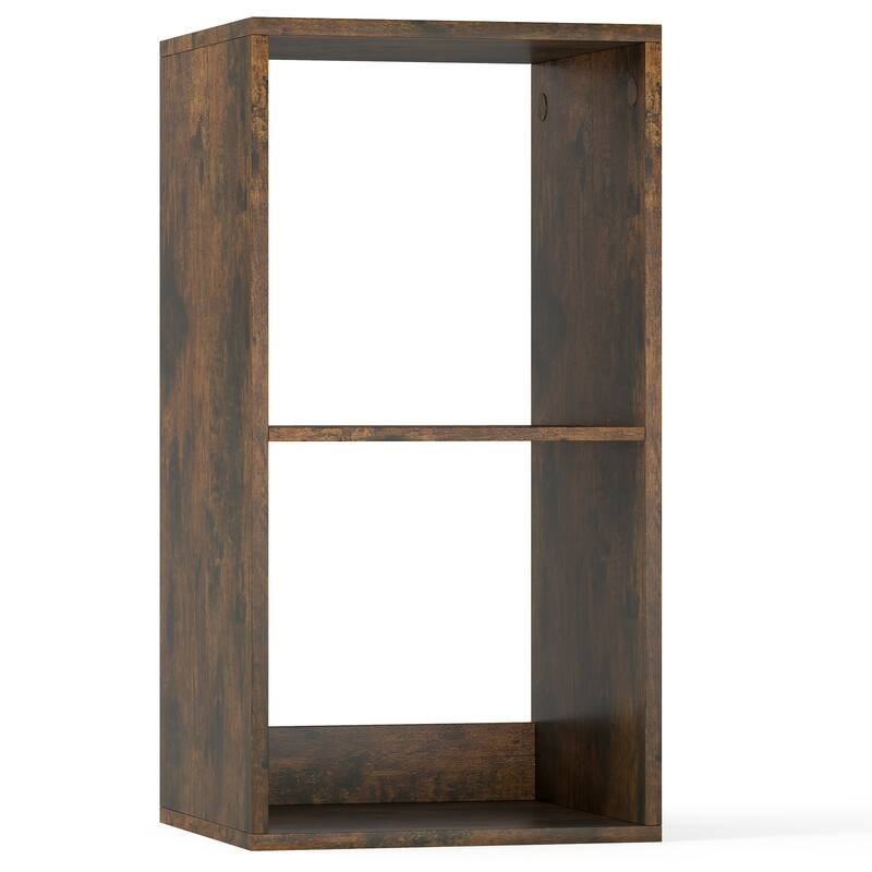 Gymax 2PCS 2-Cube Bookcase w/ Anti-tip Kit 2-Tier Open Back Bookshelf