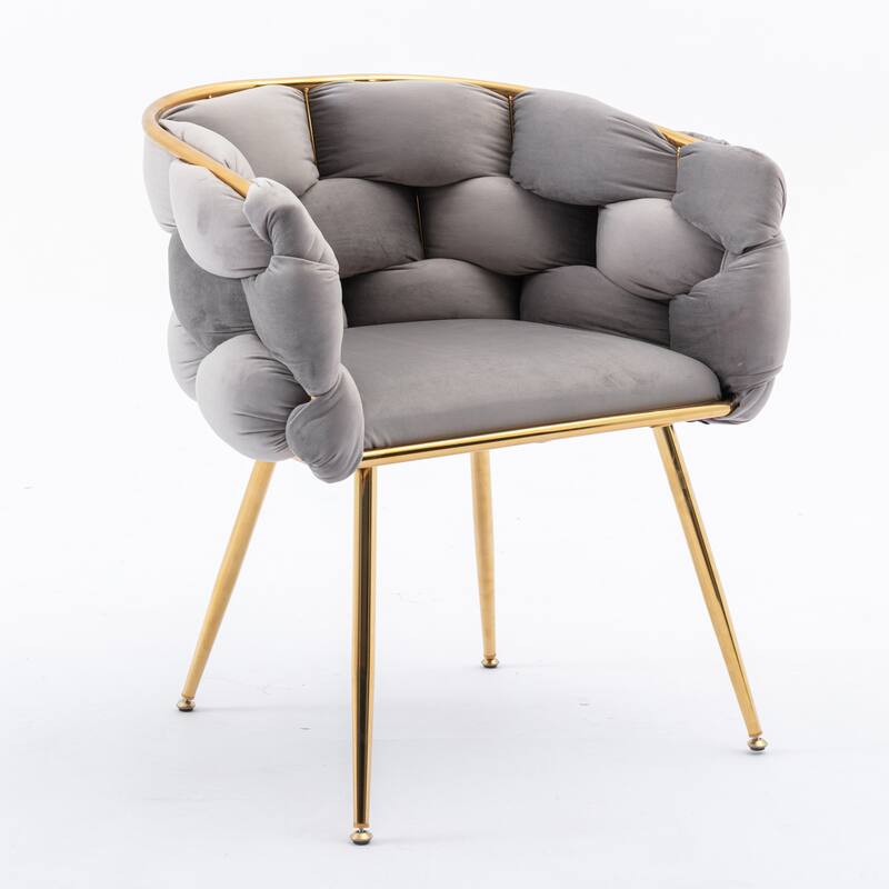 Shubert Glam Velvet Woven Accent Chair by GDFStudio - 28.70"L x22.20"W x 29.50"H