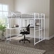 preview thumbnail 5 of 11, Furniture of America Geogen Modern Full-size Metal Loft Workstation Bed with Desk and Two Ladders White
