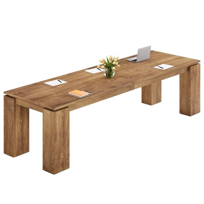 86-Inch Industrial Conference Table, Extra Long Office Meeting Table
