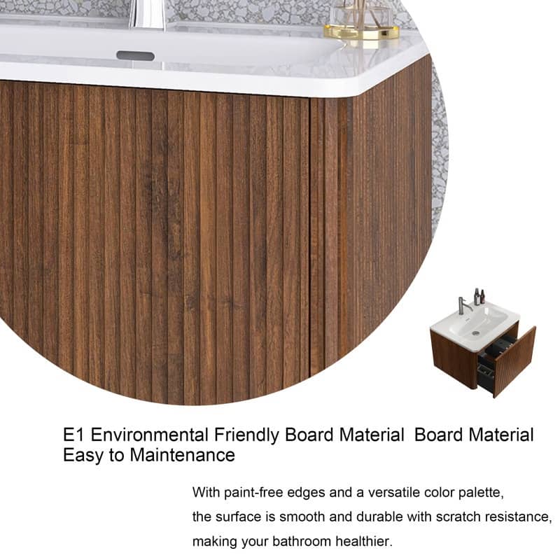 24 in./ 30 in. W Wall Mounted Bathroom Vanity with Integrated Ceramic Sink and Drawer