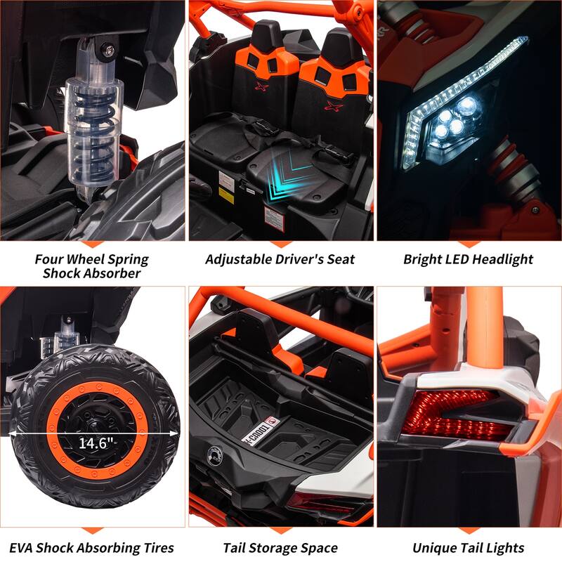2 Seats Ride on UTV with Remote Control for Kids