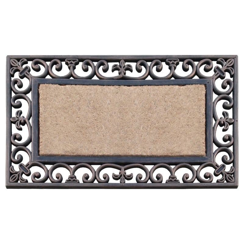 A1HC Natural Rubber & Coir Classic Paisley Border 18 in. x 30 in. Door Mat