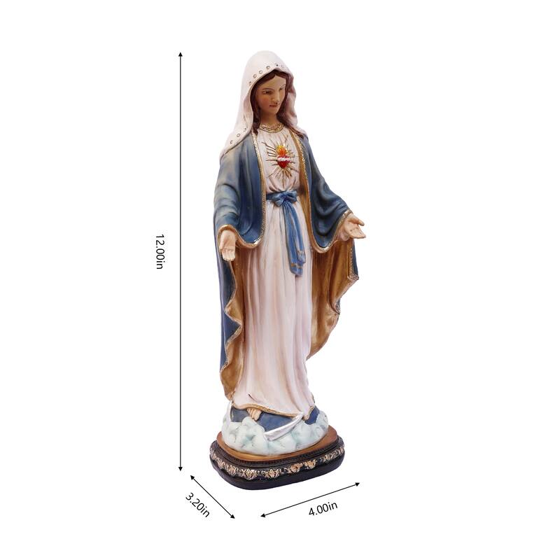 Sacred Heart Standing Mary Figurine with Open Hands - 12"