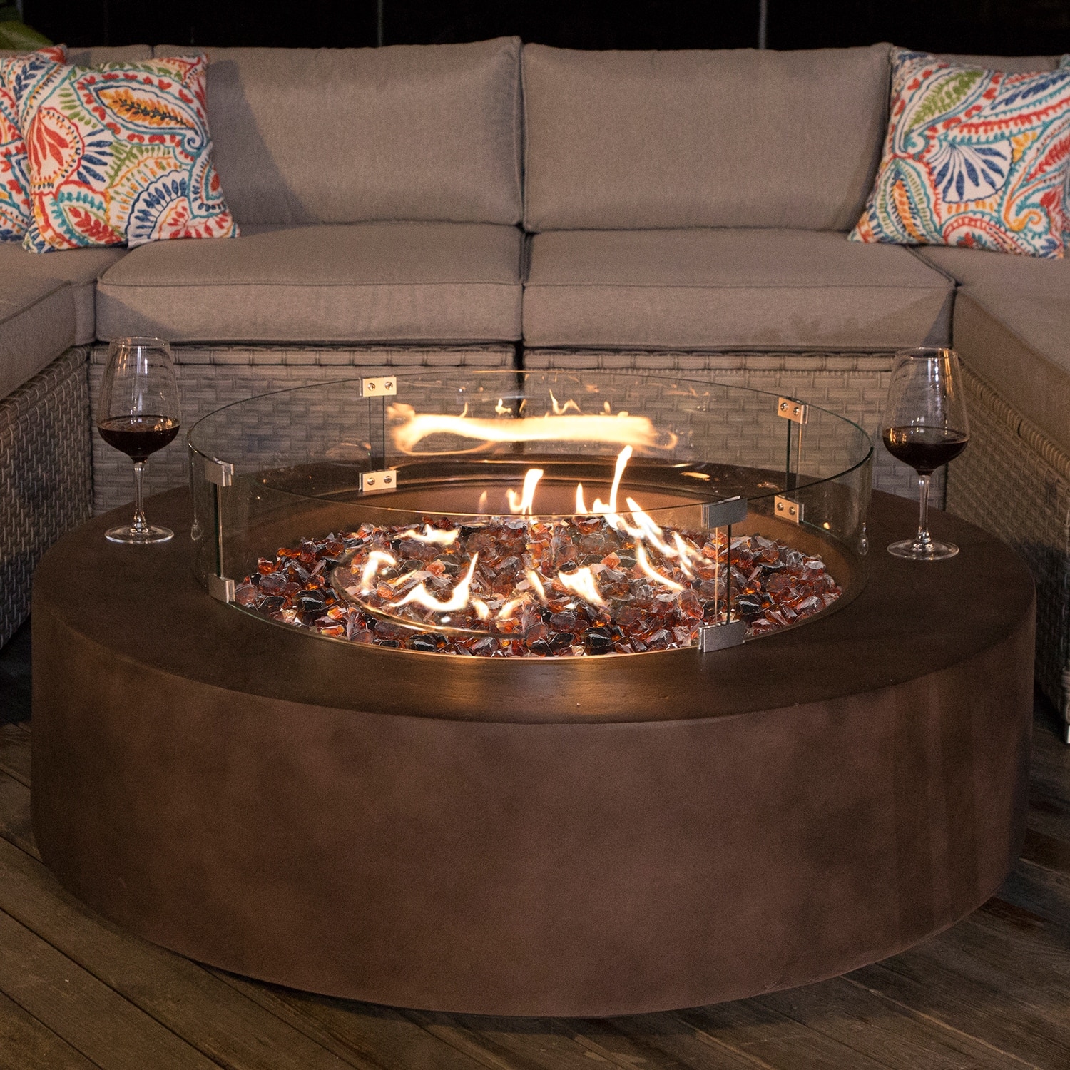 Option Brown + Brown fire glass