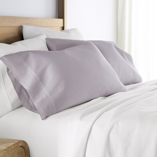 Solid Cotton Pillowcase | 2 Piece Set | Purple | Standard