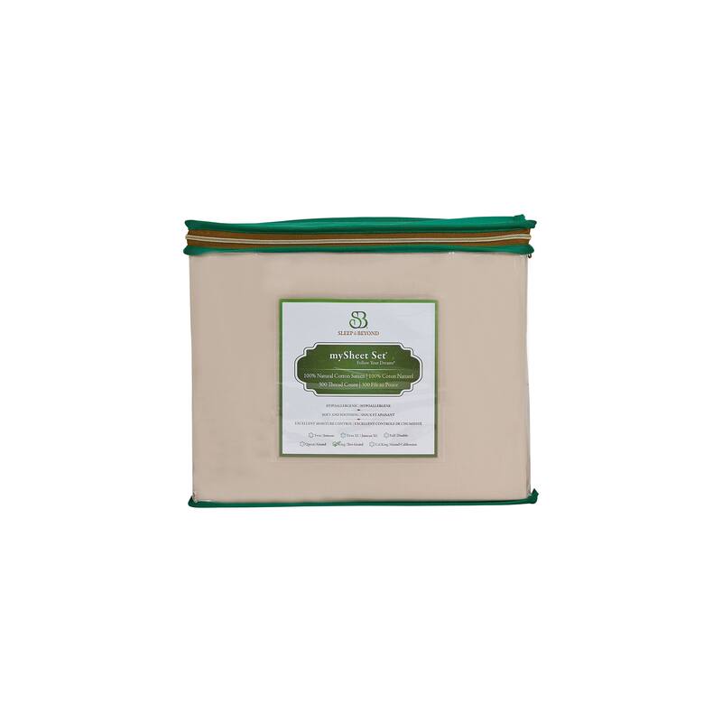 Sleep & Beyond Natural Cotton mySheet Natural Sheet Set