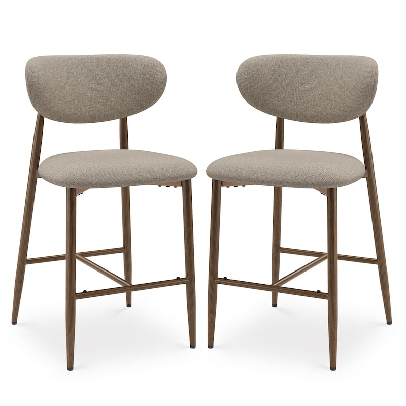 RENEWLINE 25 Inch Bar Stools with Backrest, Mid-Century Modern Counter Height Stools for Kitchen Island