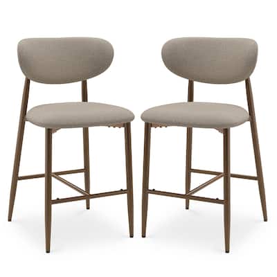 RENEWLINE 25 Inch Bar Stools with Backrest, Mid-Century Modern Counter Height Stools for Kitchen Island