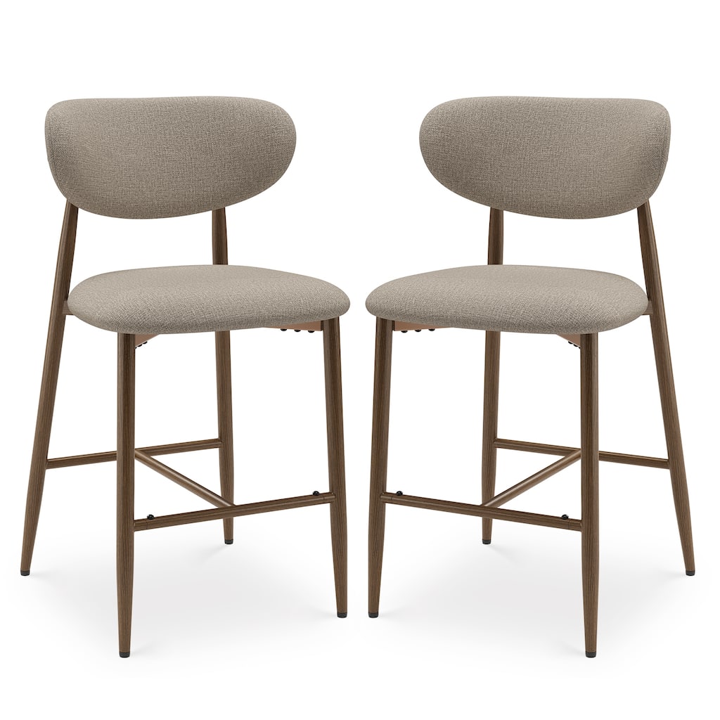 RENEWLINE 25 Inch Bar Stools with Backrest, Mid-Century Modern Counter Height Stools for Kitchen Island