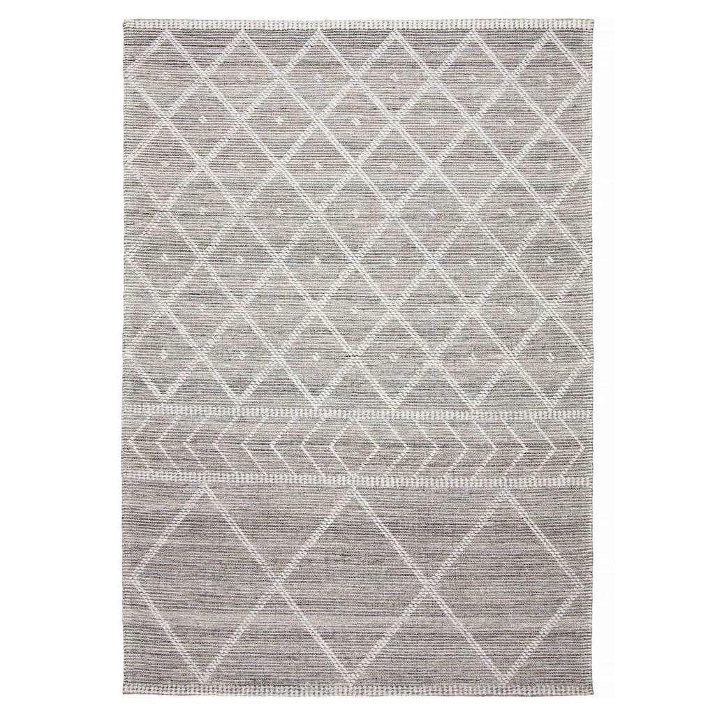 ECARPETGALLERY Braid weave Sienna Grey Wool Rug - 5'3 x 7'7