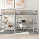 preview thumbnail 3 of 13, Style and Functional Design Wood Loft Bed with Solid Construction, 2 Built-in L-Shaped Desks, Twin Size, Grey
