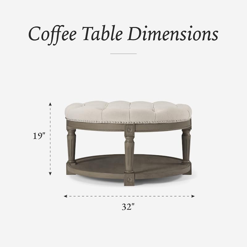Maven Lane Mesa Round Upholstered Coffee Table
