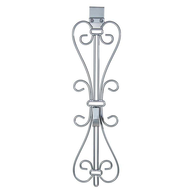 Adjustable Wreath Hanger for Door - Elegant (Silver) - Silver