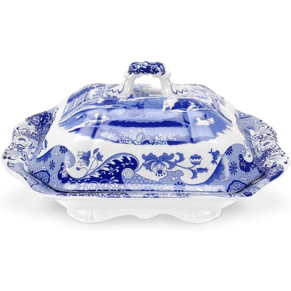Spode Blue Italian Covered Vegetable Dish - Blue/White. Opens flyout.