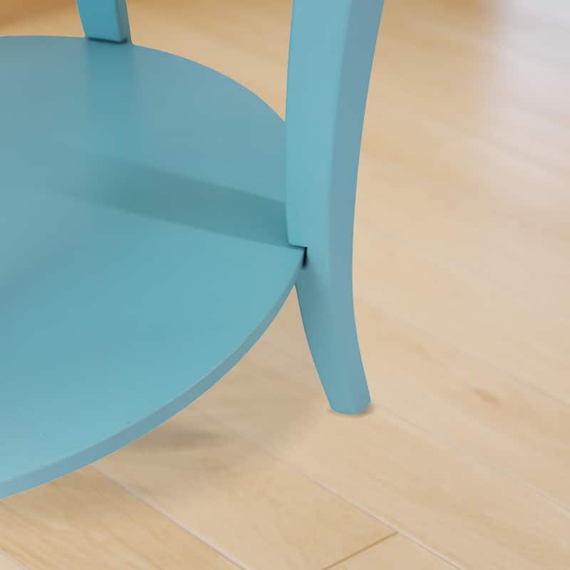 Roundhill Furniture Perth Contemporary Round Shelf End Table