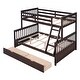 preview thumbnail 67 of 71, Classic Wooden Bunk Bed,Twin-Over-Full Bunk Bed with Ladders and Two Storage Drawers