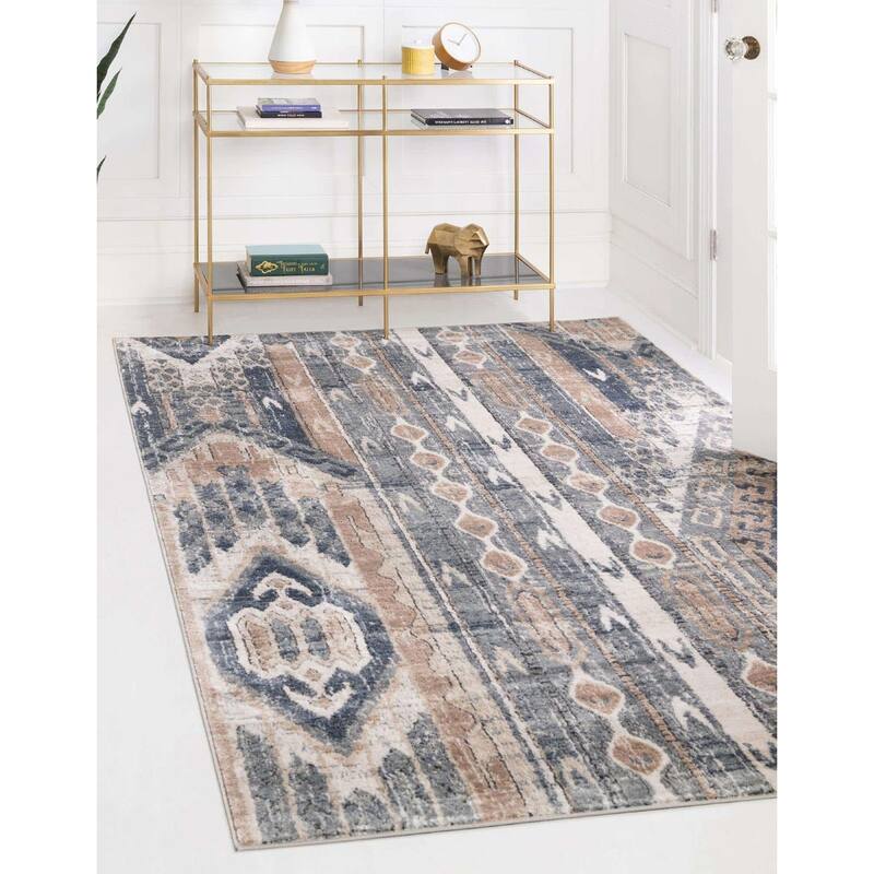 Transitional Wedo Collection Area Rug - 5'x8' - Navy Blue