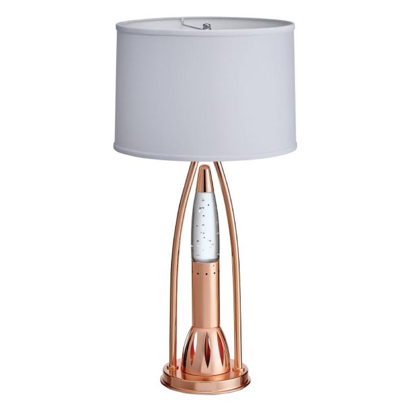 Gerry Table Lamp with 3 Bulb 4 Way Socket Switch, Copper Metal 30 Inch