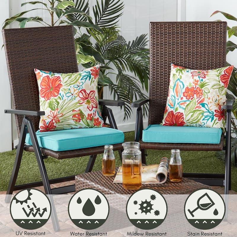 Breeze Floral Outdoor 17-inch Square Accent Pillow (Set of 2)