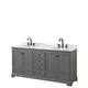 Option Dark Gray, Black Trim, White Carrara Marble Top