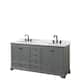 Option Dark Gray, Black Trim, White Carrara Marble Top