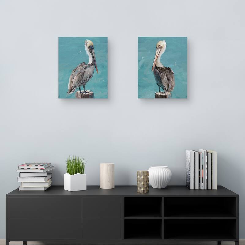 Pelican Perch I & II by Studio Arts Canvas Art Prints
