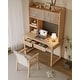 preview thumbnail 8 of 8, Kids Study Desk with Hutch,Student Writing Desk Workstation, Natural,Ash Wood