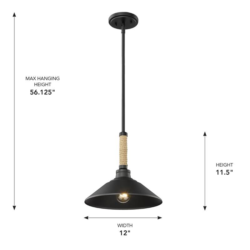 Golden Lighting Journey 1-light Pendant in Natural Black