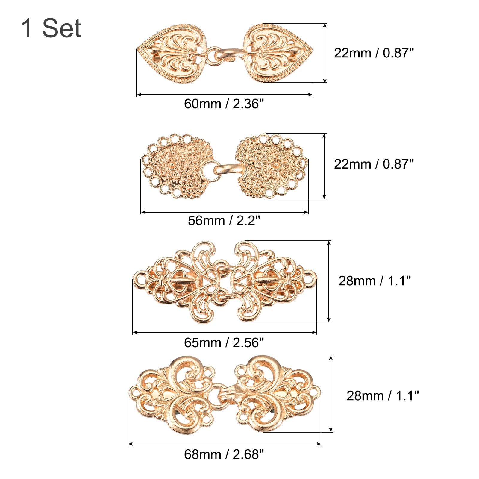 Lot 4 Clips Cape Tourbillon Vintage Or - Broches Rétro Pour Cardigan, Châle, Robe & Chemise