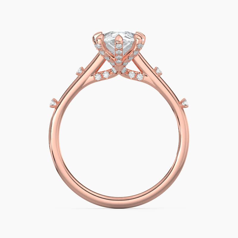Auriya 14k Gold Petite Diamond Station Pear Lab Grown Engagement Ring 1.00 to 5.00 ct. tw. (F-G, VS)