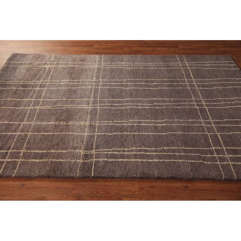 Moroccan Indian Area Rug Handmade Wool Carpet - 5'1" x 7'11"