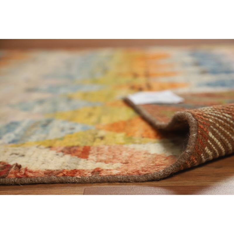 Trellis Moroccan Oriental Area Rug Handmade Multi-Color Wool Carpet - 6'9" x 10'0"