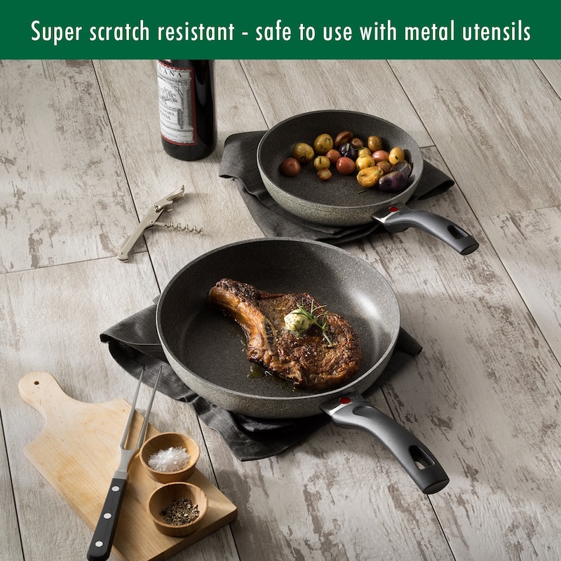 BALLARINI Parma by HENCKELS Forged Aluminum Nonstick Fry Pan Set - Granite
