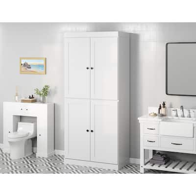 Palace Imports 100% Solid Wood 32" Bathroom Storage Cabinet with Shaker Doors and Adjustable Shelves