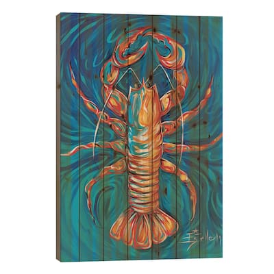 Lobster Bake Print On Wood by Estelle Grengs - Multi-Color