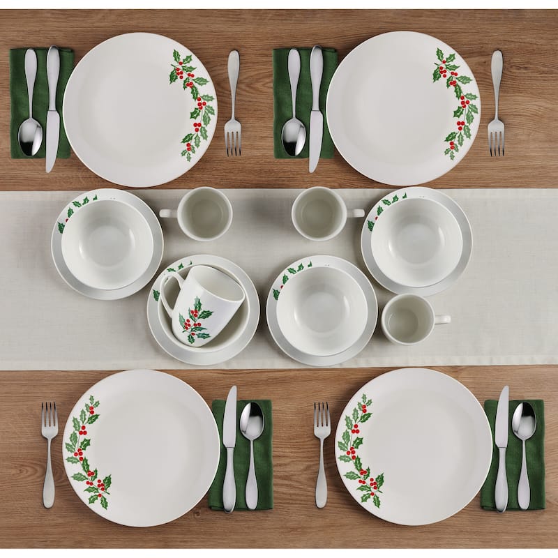 Studio Nova Holiday Cheer 16 Piece Dinnerware Set, Service for 4, Multicolor