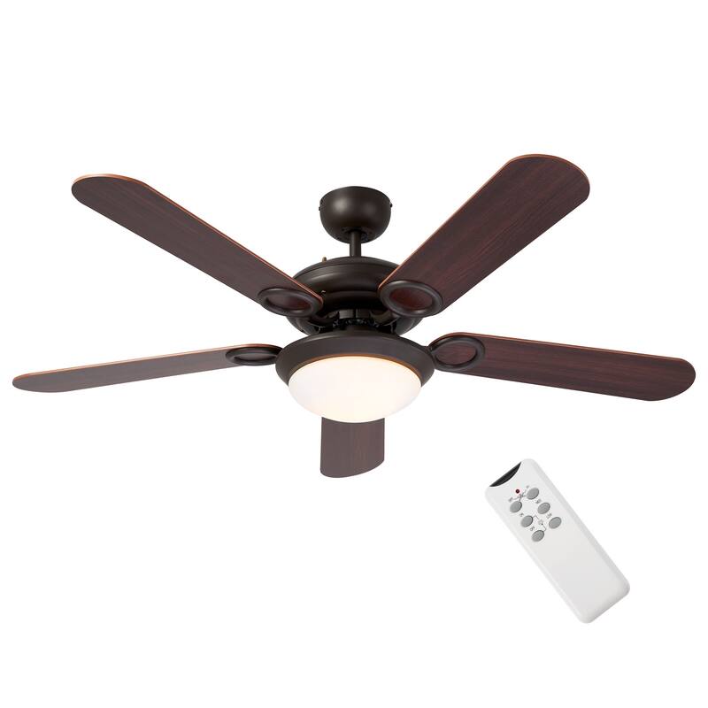 CO-Z 52" 5-Blade Reversible Ceiling Fan with LED Light and Remote