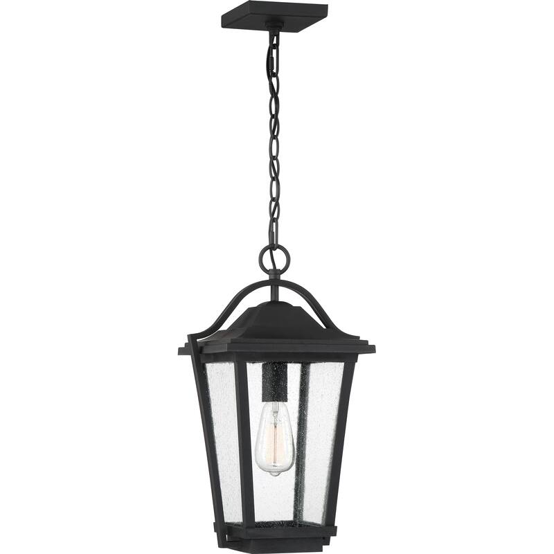 Darius 1-Light Outdoor Hanging Lantern in Earth Black