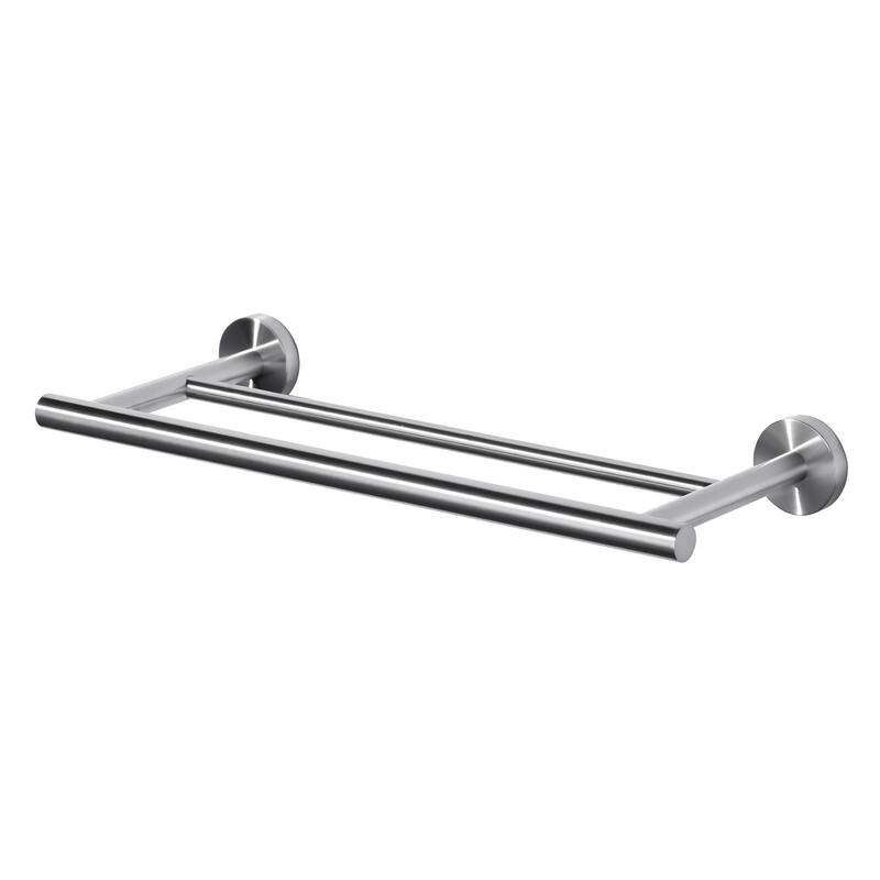 WOWOW Wall Mounted Stainless Steel Double Towel Bar - 16-inch - Brushed Nickel