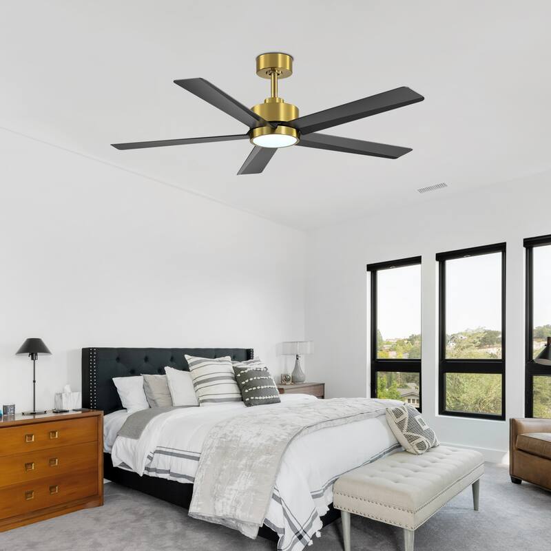 Breezary 65"/52"/42" 5-Blade LED Ceiling Fan with Light Kit and Remote